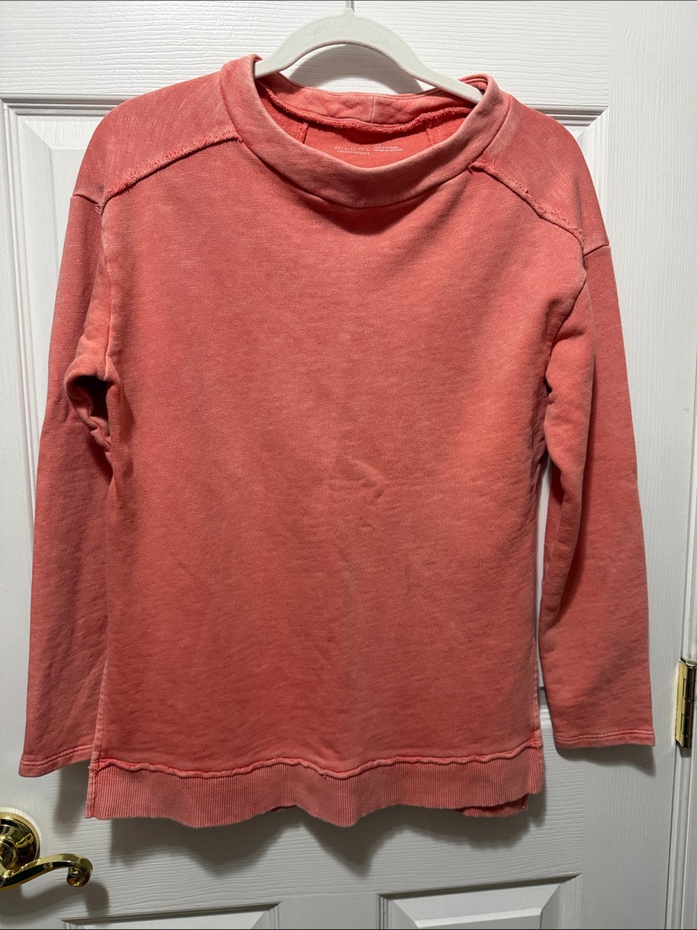 Pilcro Coral Mock Neck Pullover